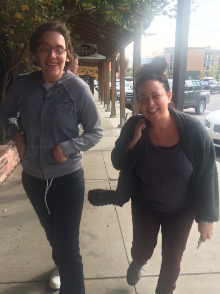 Megan and Meredith in downtown Whitefish